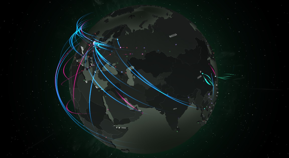 Cyber threat real time map
